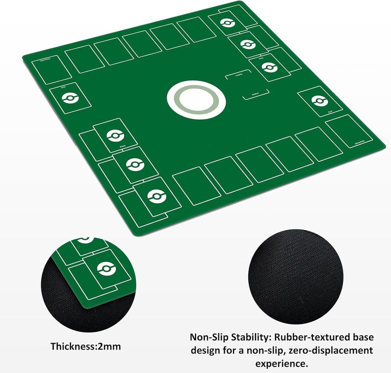 Extalas Playmat for Trading Card Game – 2-Player Trainer Mat with Damage Counters and Professional Storage Bag (Green, Large) - Image 3